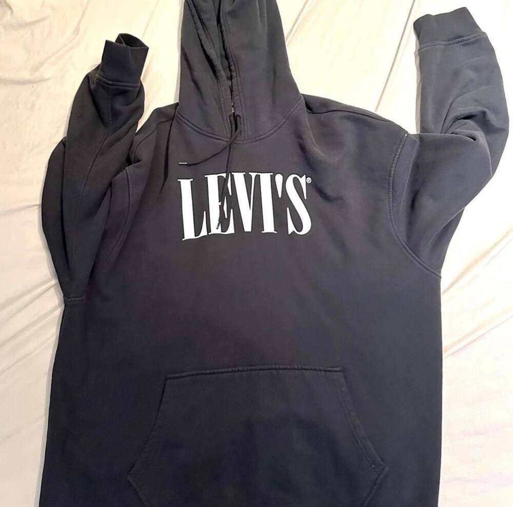 LEVIS Relaxd Graphic Serif Hoodie - Black